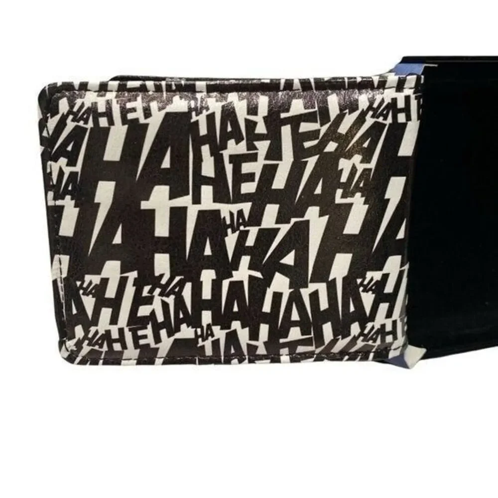 DC Comics Joker Wallet Mens Bifold Leather Black ID Window Batman Comic Villains